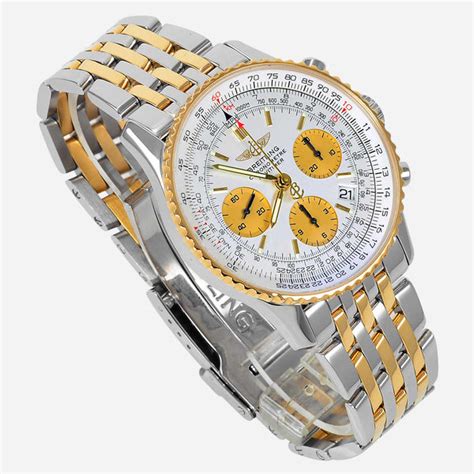 breitling navitimer gold and silver|breitling navitimer gold price.